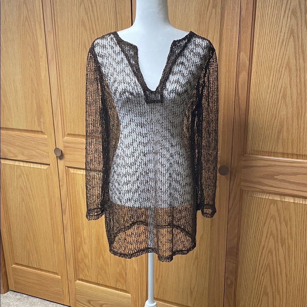 La Blanca Brown Sheer Swim Cover-Up